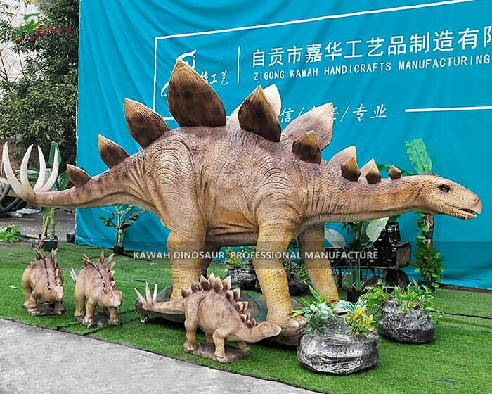 仿真劍龍一家機械模型互動恐龍